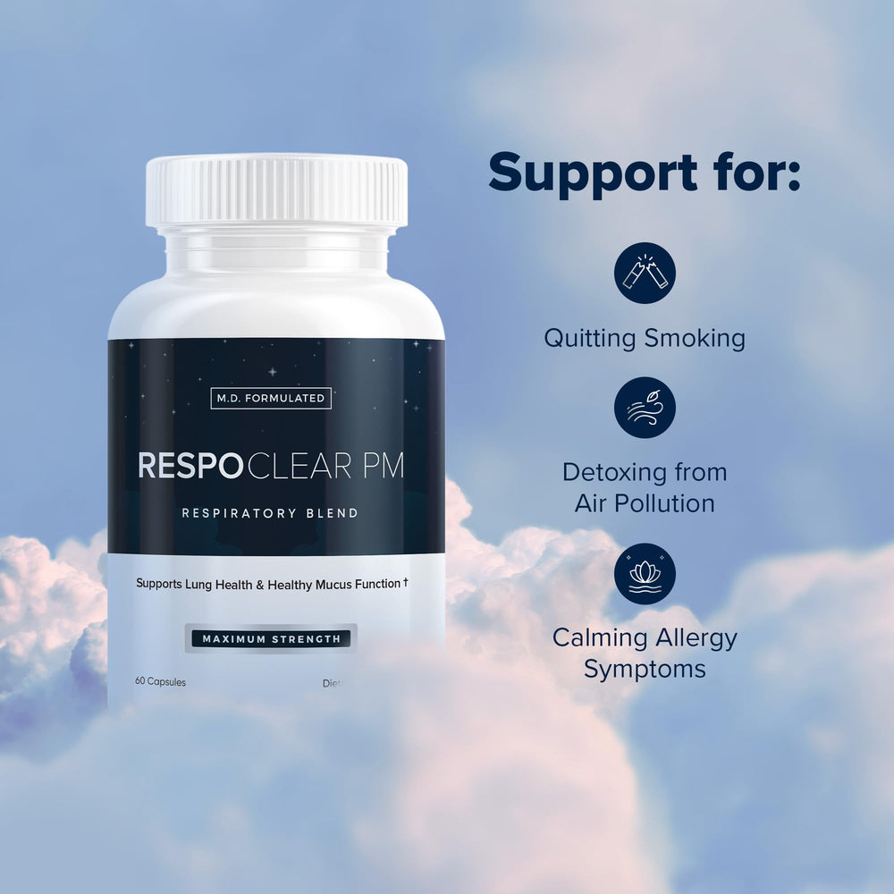 L-Theanine present in RespoClear PM for evening calm and focus.