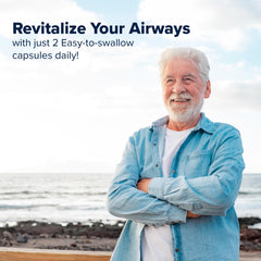 RespoClear supplement pack emphasizes natural ingredients for respiratory comfort and seasonal defense.