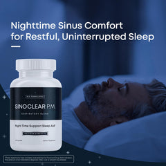 Nasal-support scene with SinoClear PM demonstrating calm breathing.