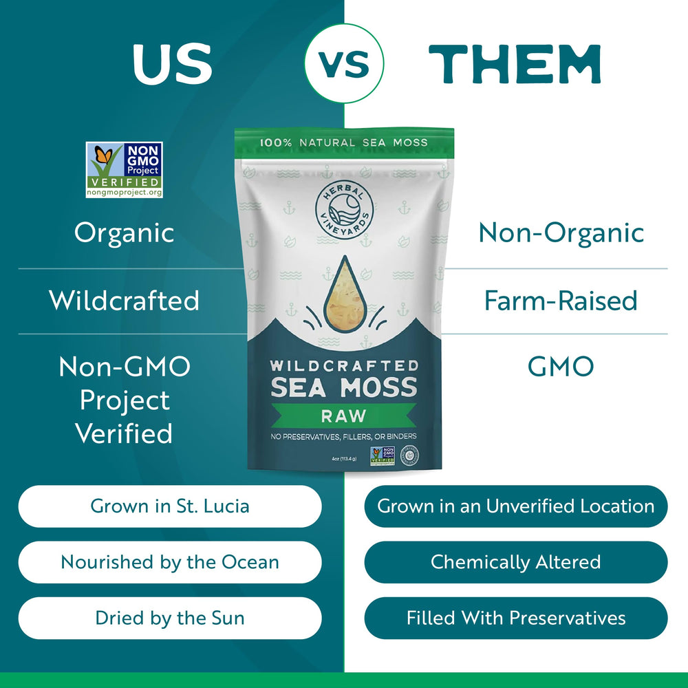 Herbal Vineyards Organic label confirms non-GMO and purity.