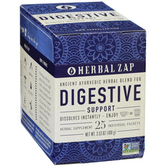 Herbal Zap digestive support packet dissolving in water for a soothing sip