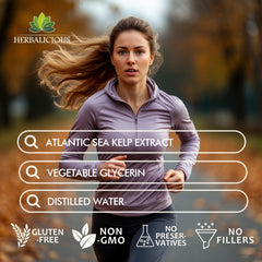 HERBALICIOUS iodine drops digestive-balance scene suggests gut-friendly routine.