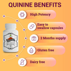 HERBALICIOUS Quinine capsules on serving dish suggesting convenient use.