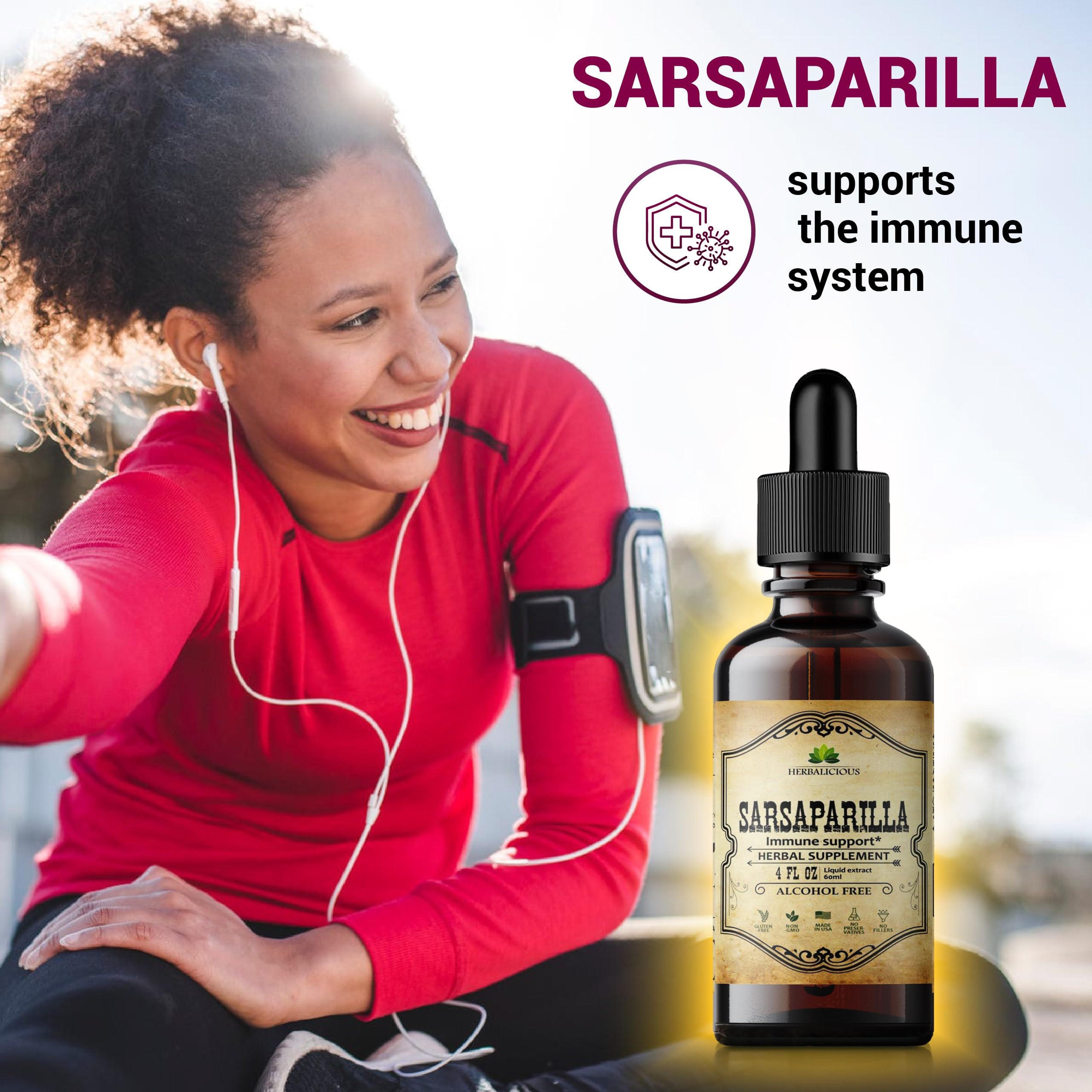 HERBALICIOUS Sarsaparilla Extract pour—easy daily serving visualization.