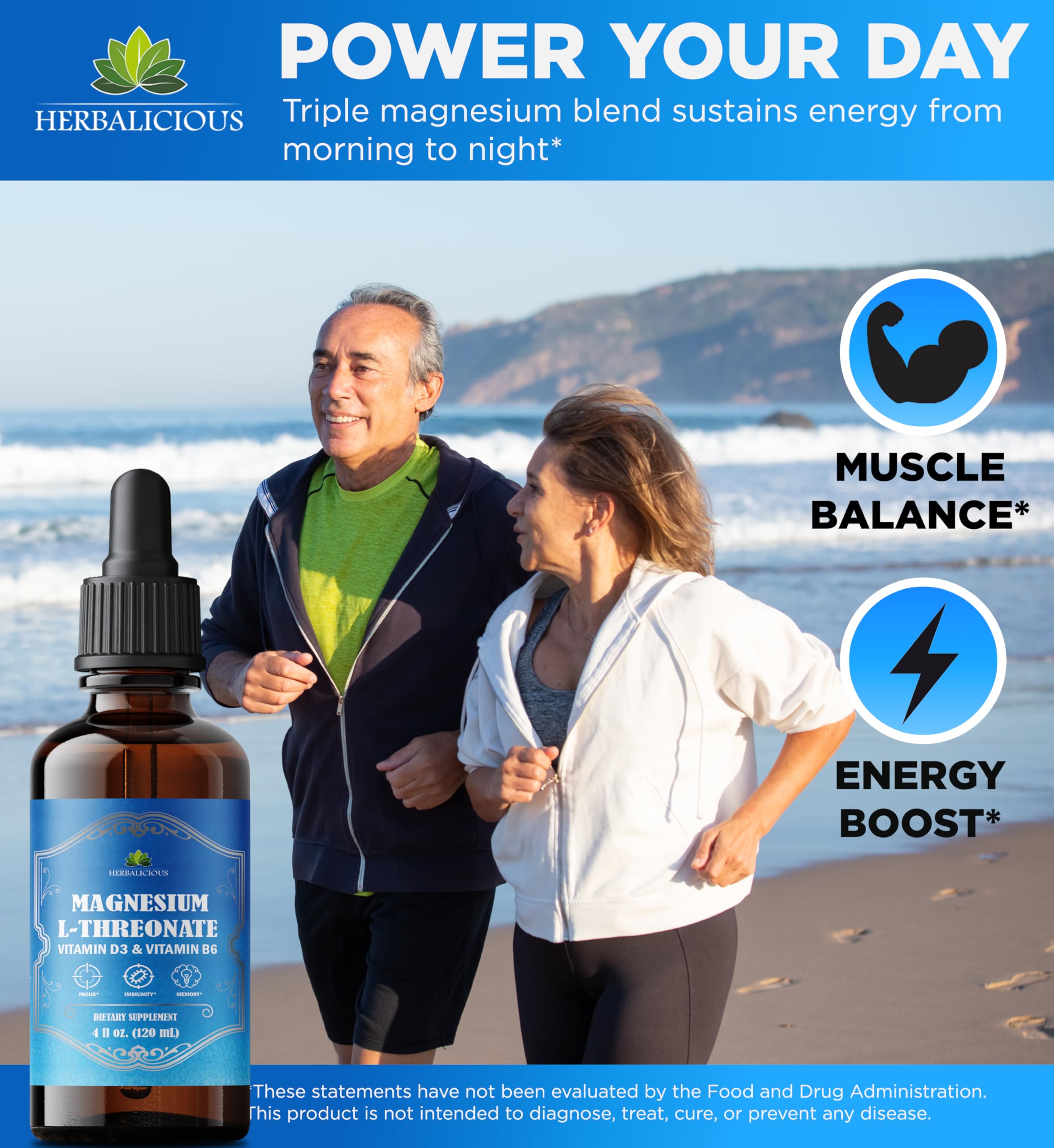 HERBALICIOUS Vitamin D3 and B6 blend supports bone health and energy.