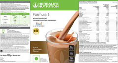 Herbalife Formula 1 Dutch Chocolate ingredients label close-up