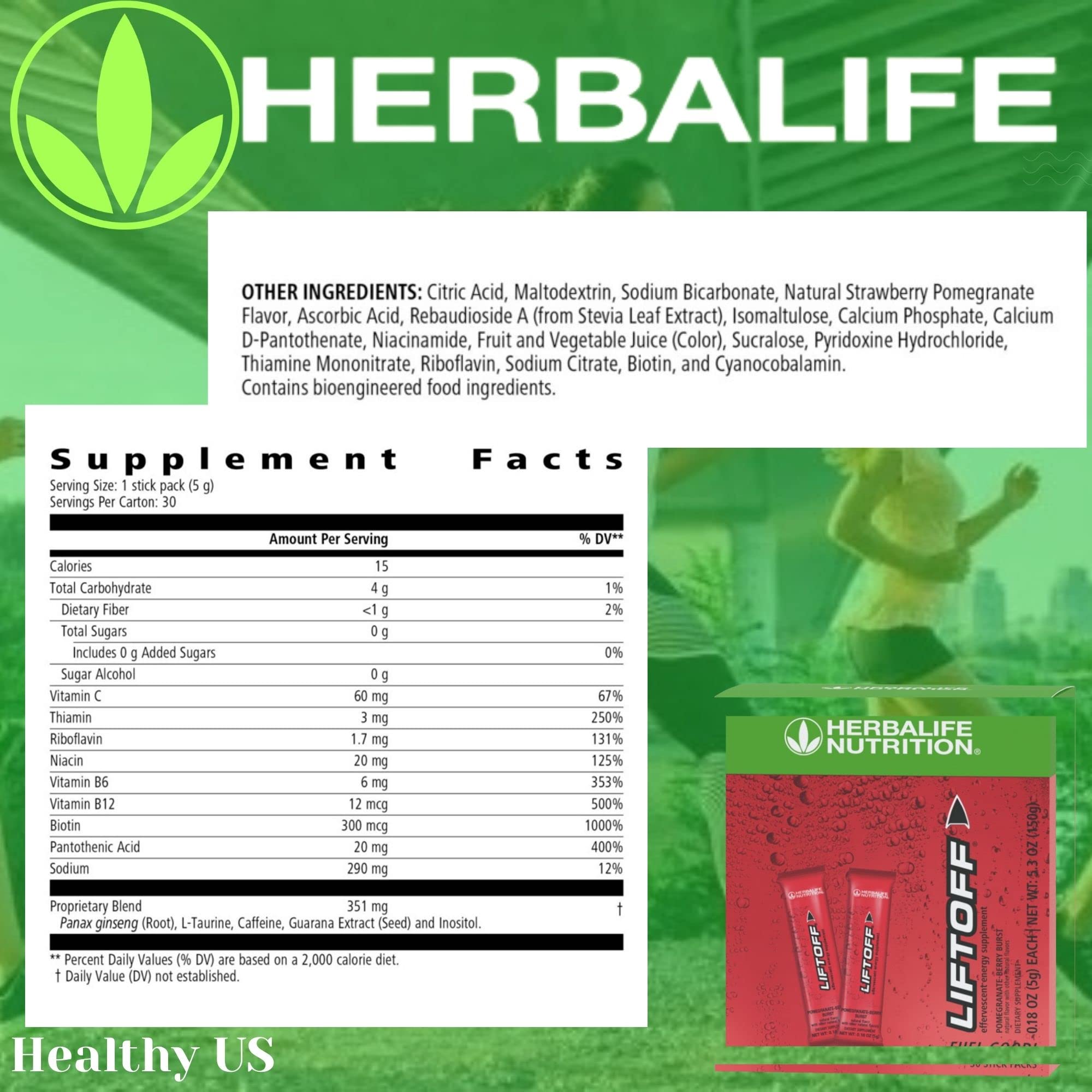Herbalife Liftoff tablet dissolving in water for refreshing energy