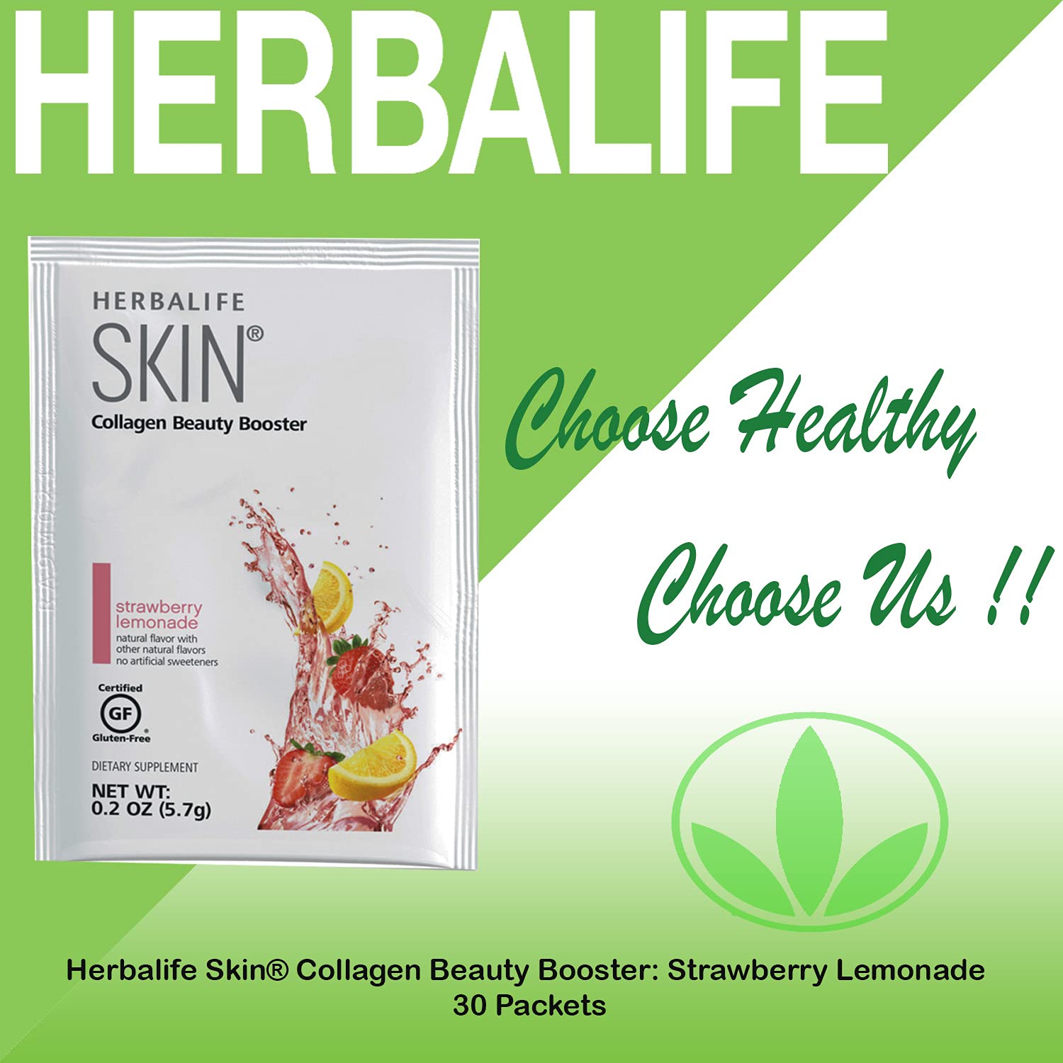 Herbalife Skin Strawberry Lemonade glass with prepared drink ready to enjoy