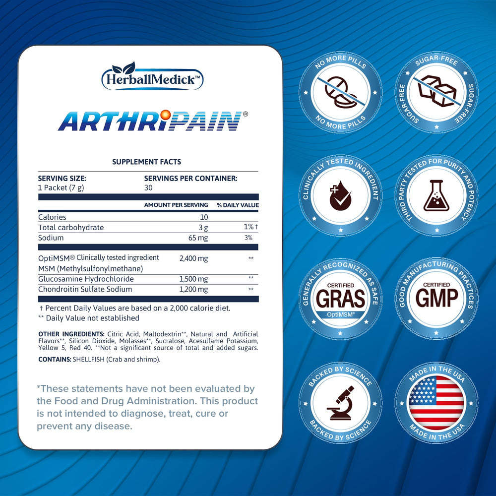HerballMedick Arthripain sachets-pack for convenient liquid joint support