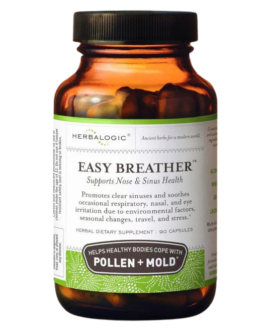 Herbalogic Easy Breather bottle and capsules for seasonal respiratory support