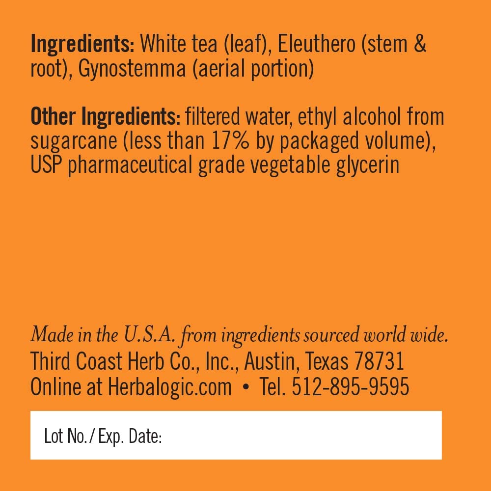 Herbalogic Fixed Focus packaging emphasizes clean label and US-made quality.