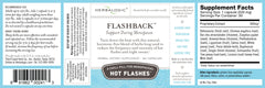 Herbalogic Flashback bottle-label close-up showing 16-herb blend and Dong Quai.
