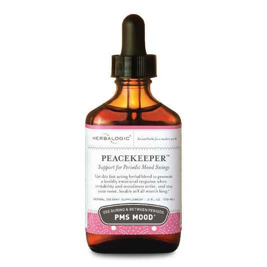 Herbalogic Peacekeeper liquid drops bottle for mood balance during hormonal changes