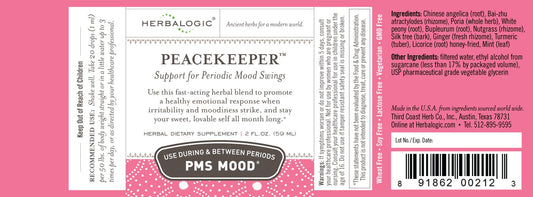 Herbalogic Peacekeeper packaging front premium mood support blend