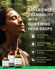 Close-up of the dropper with Quiet Mind drops offering daytime balance