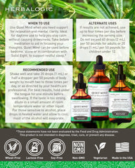 Herbalogic Quiet Mind drops ingredients panel highlights eleuthero and jujube for balance.