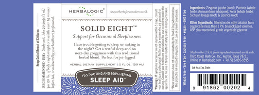 Herbalogic Solid Eight liquid drops dropper application eases before-bed routine