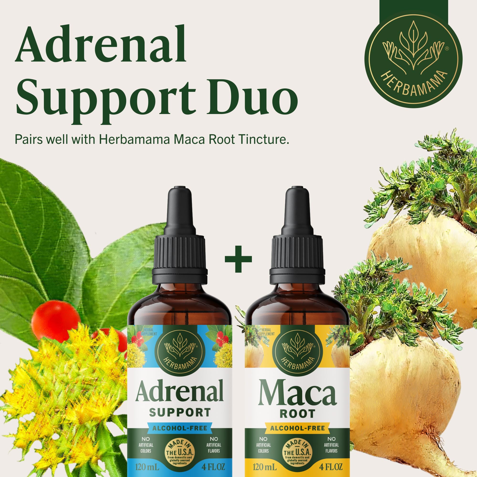 Shake before use HERBAMAMA Adrenal Drops for consistent dosing
