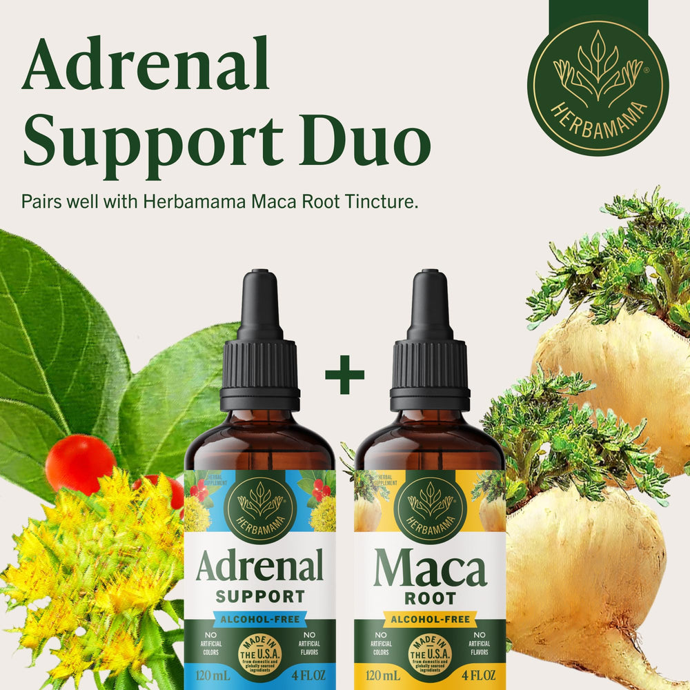 Shake before use HERBAMAMA Adrenal Drops for consistent dosing