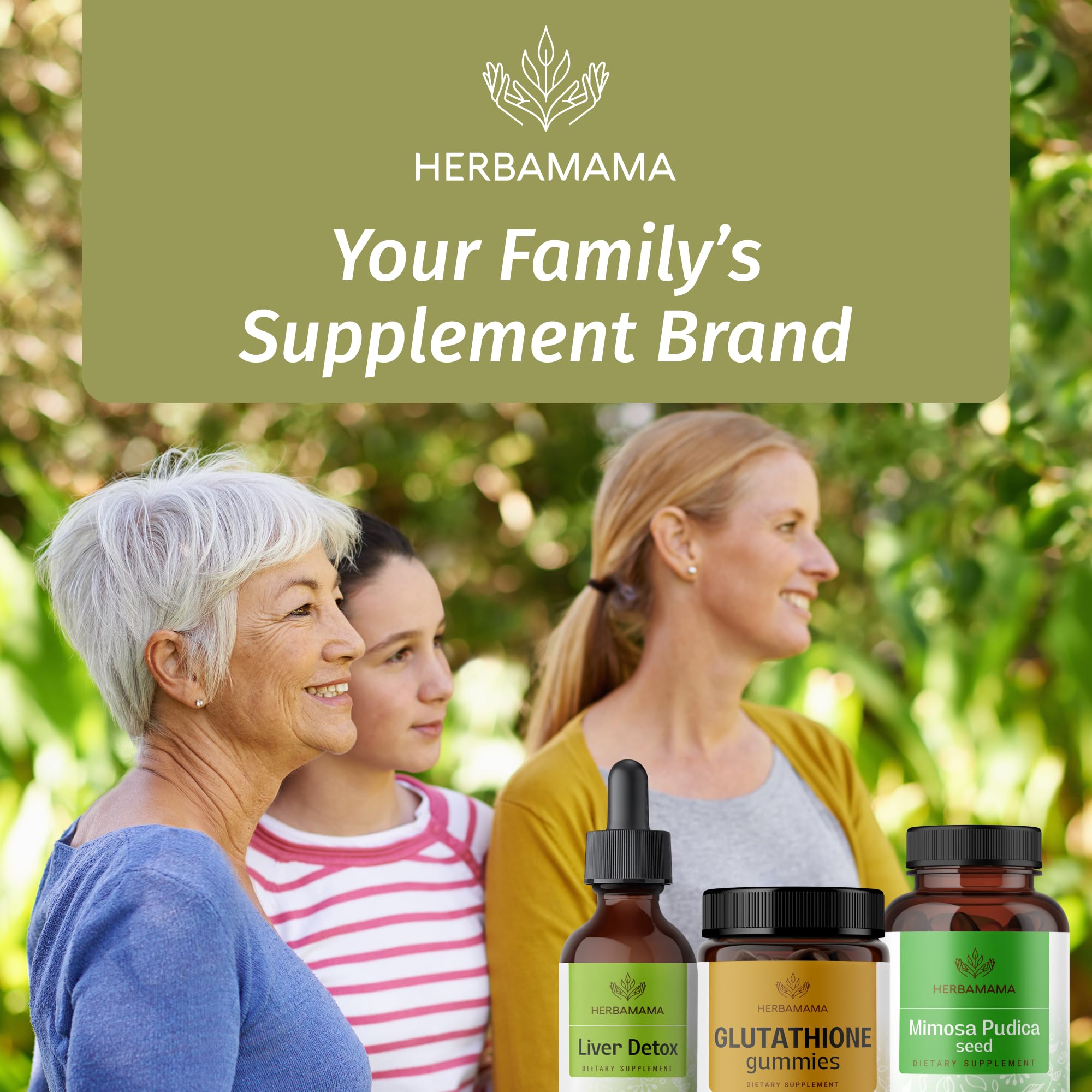 HERBAMAMA amino acid glutathione blend in easy-to-take gummies.