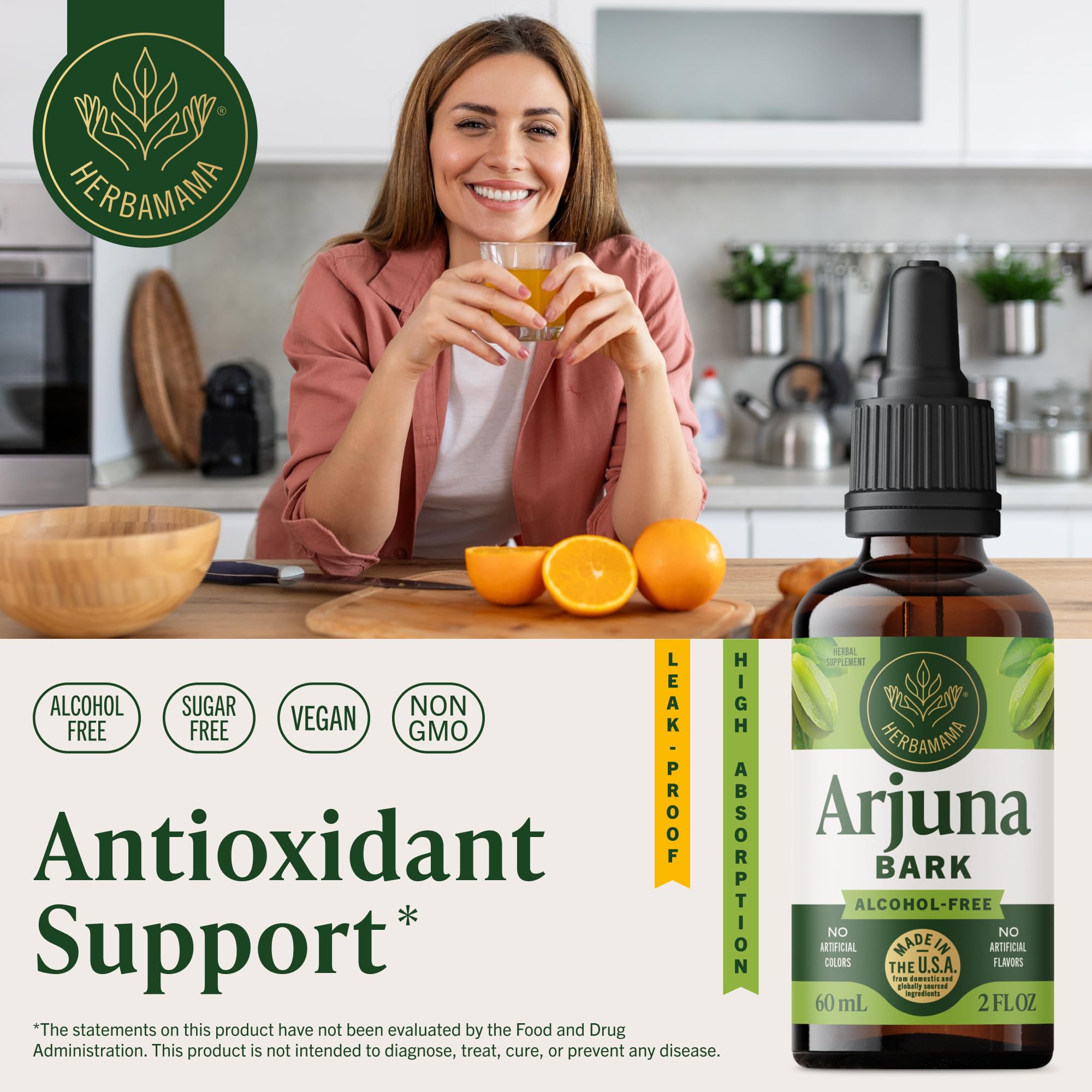 HERBAMAMA Arjuna drops with dropper enabling rapid absorption.