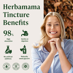 HERBAMAMA Arjuna label highlights vegan non GMO attributes.