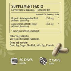 HERBAMAMA Ashwagandha root powder visual suggesting pure plant-based ingredients.