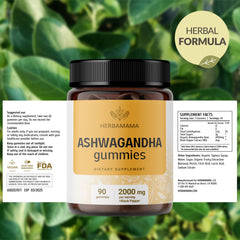 HERBAMAMA Ashwagandha Gummies on-the-go packaging ideal for travel or bag.