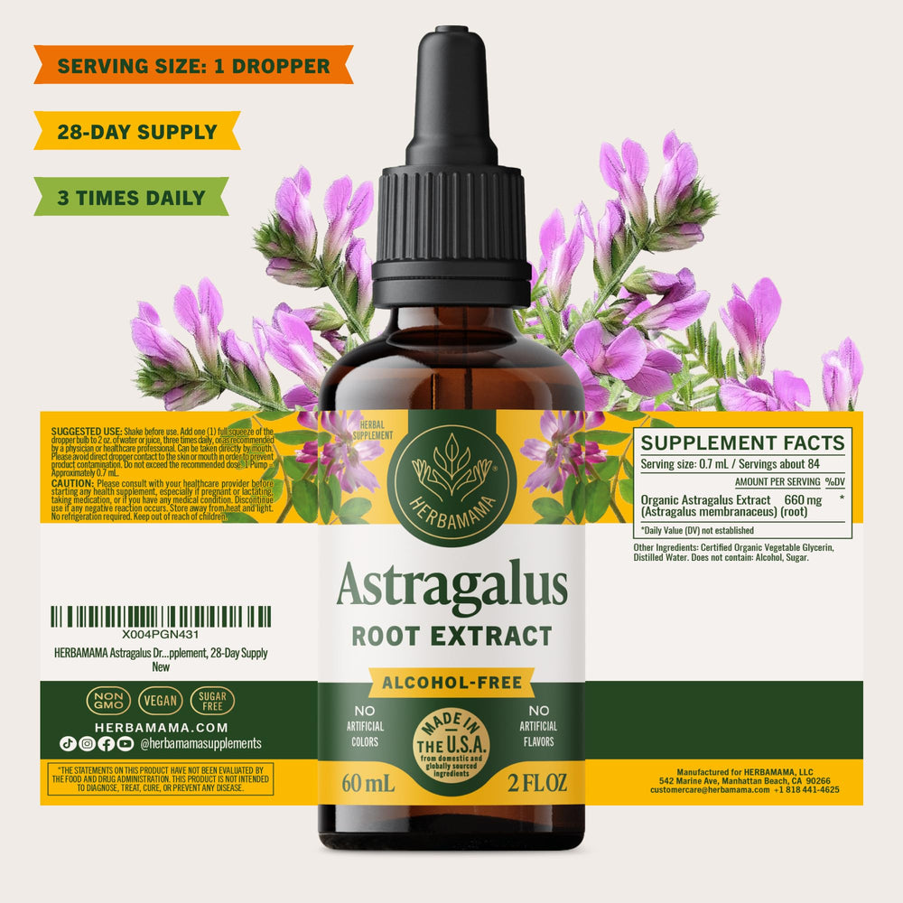 HERBAMAMA Astragalus Drops absorption visualization suggests rapid uptake.