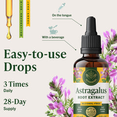 HERBAMAMA Astragalus Drops dropper dispensing three times daily usage.