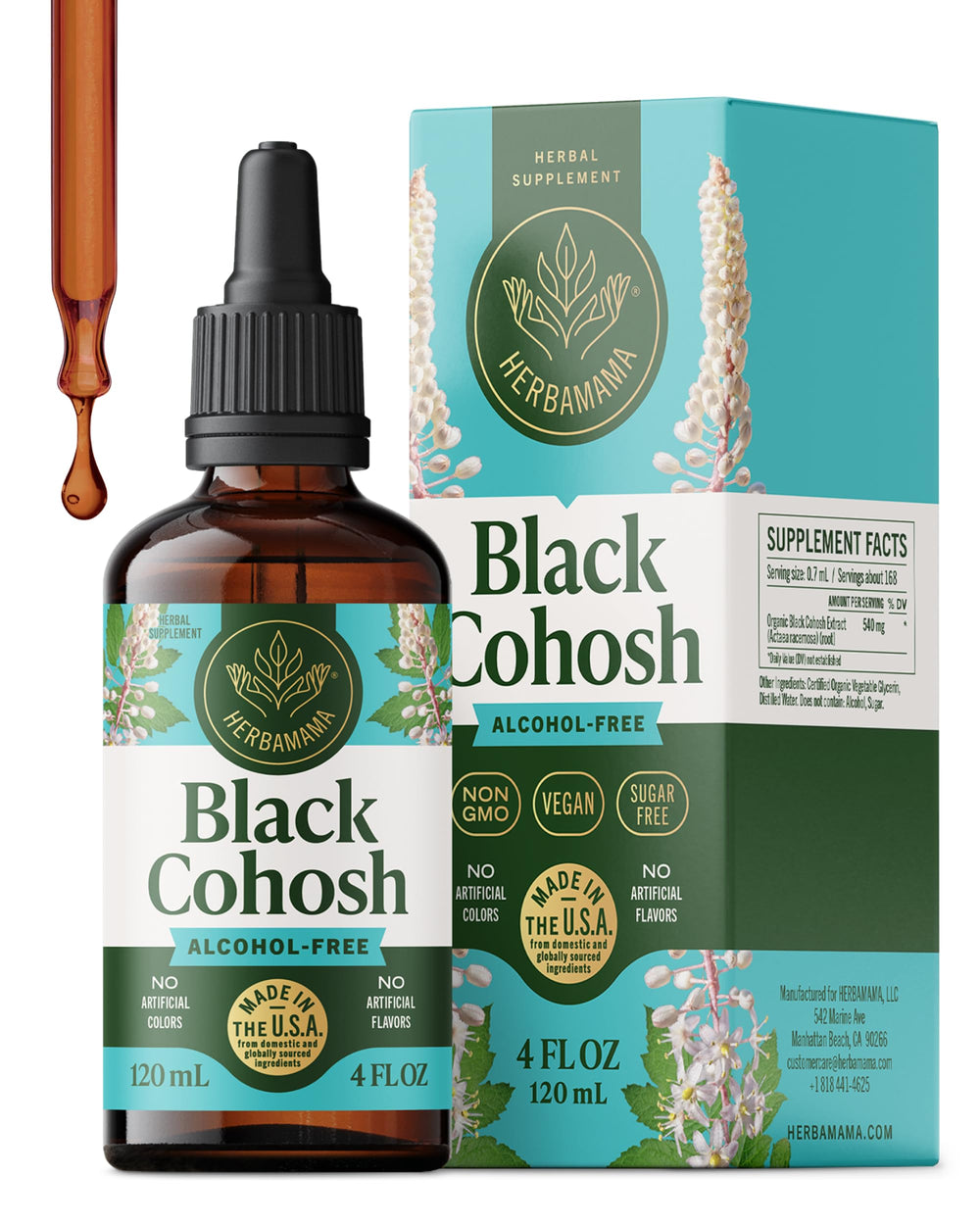 Herbamama Black Cohosh tincture bottle for daily wellness support