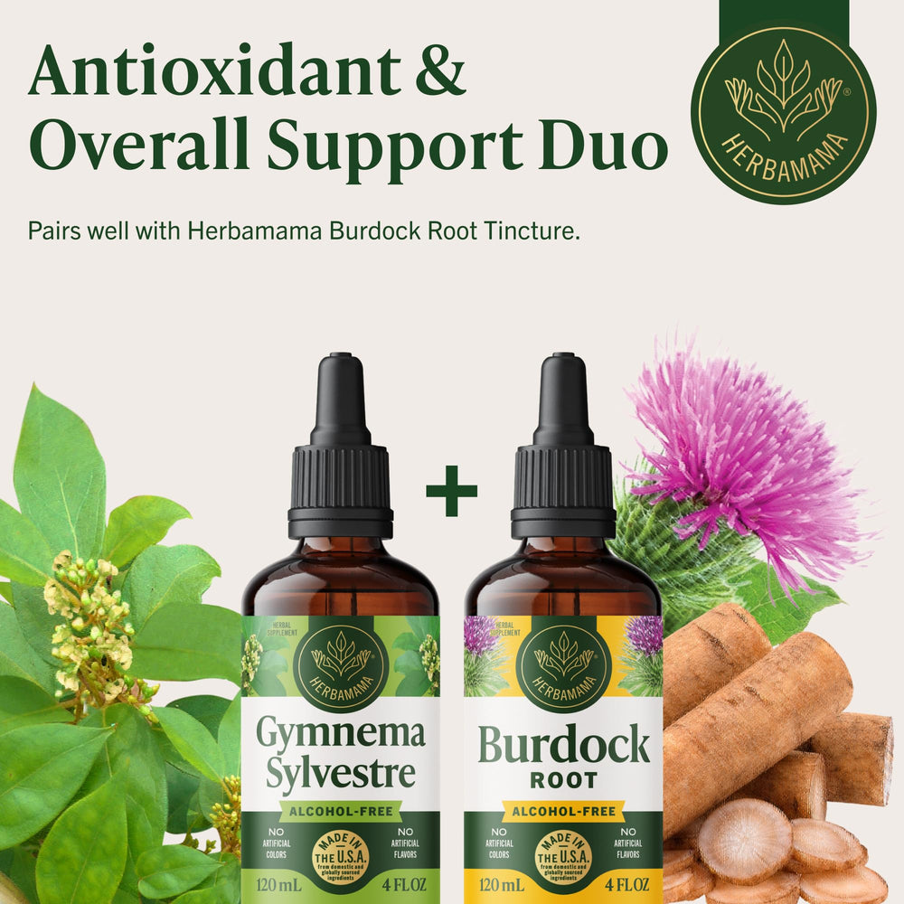 HERBAMAMA bottle with plant-based tincture signaling clean nutrition.