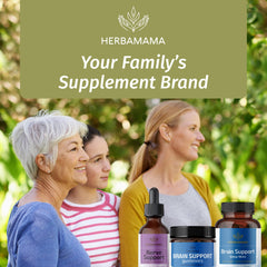 HERBAMAMA Brain Support gummies ready to be taken on the go