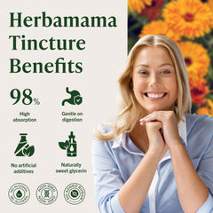 HERBAMAMA Calendula tincture ingredients highlight calendula officinalis.