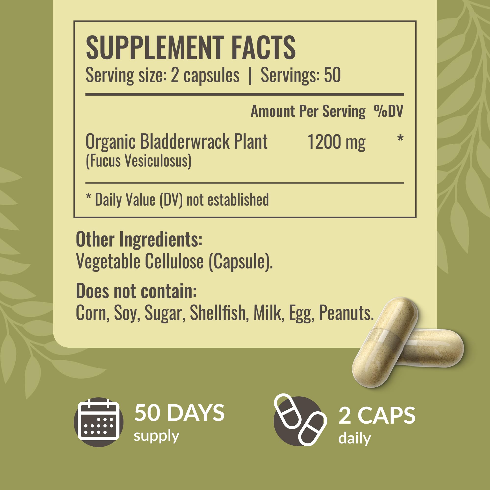 HERBAMAMA capsules poured into a glass to illustrate easy daily intake