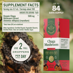 HERBAMAMA Chaga Mushroom Ingredients close-up reveals three-ingredient, simple formula