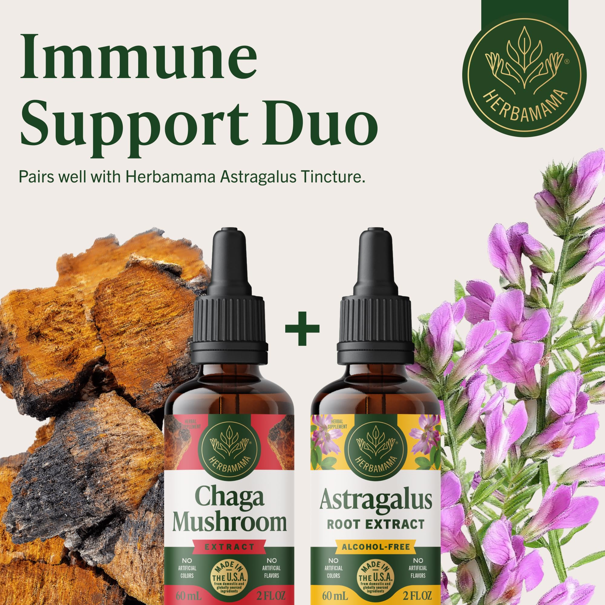 HERBAMAMA chaga formula is vegan and non-GMO.