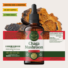 HERBAMAMA Chaga Tincture ready-to-use bottle shown with 84-day supply