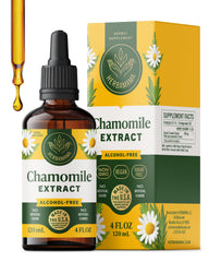HERBAMAMA Chamomile tincture bottle front for daily calm and ease.