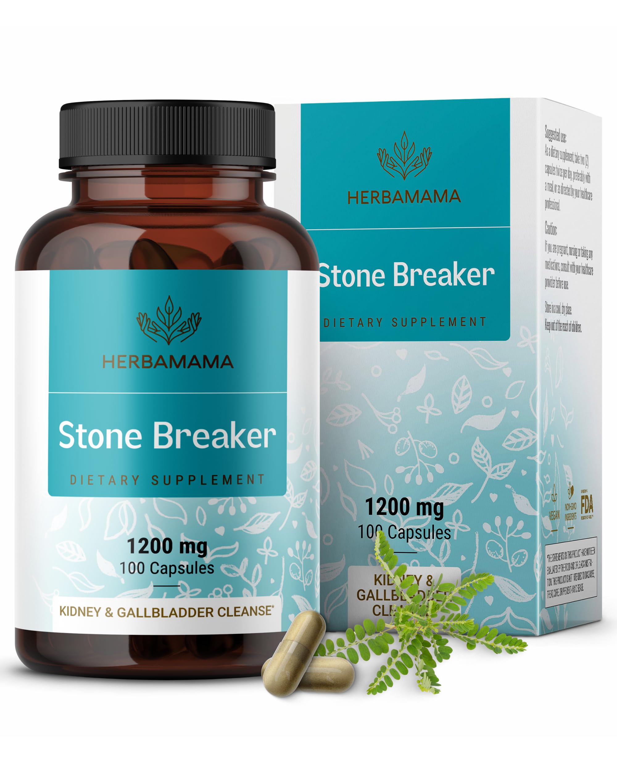 Herbamama Chanca Piedra capsules bottle ready for daily urinary support.