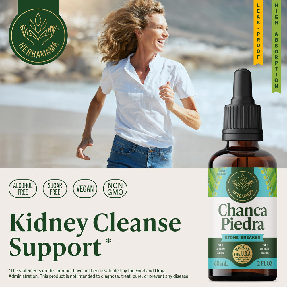 Herbamama Chanca Piedra dropper dispensing for easy daily use.