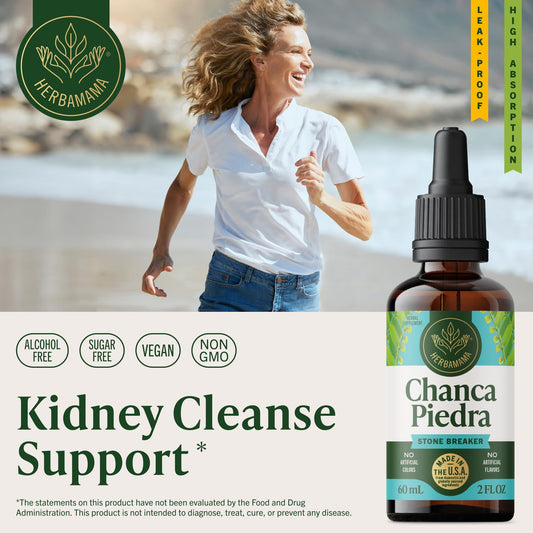 Herbamama Chanca Piedra dropper dispensing for easy daily use.