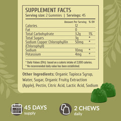 HERBAMAMA Chlorophyll Detox Gummies apple-flavored chews for convenient daily intake