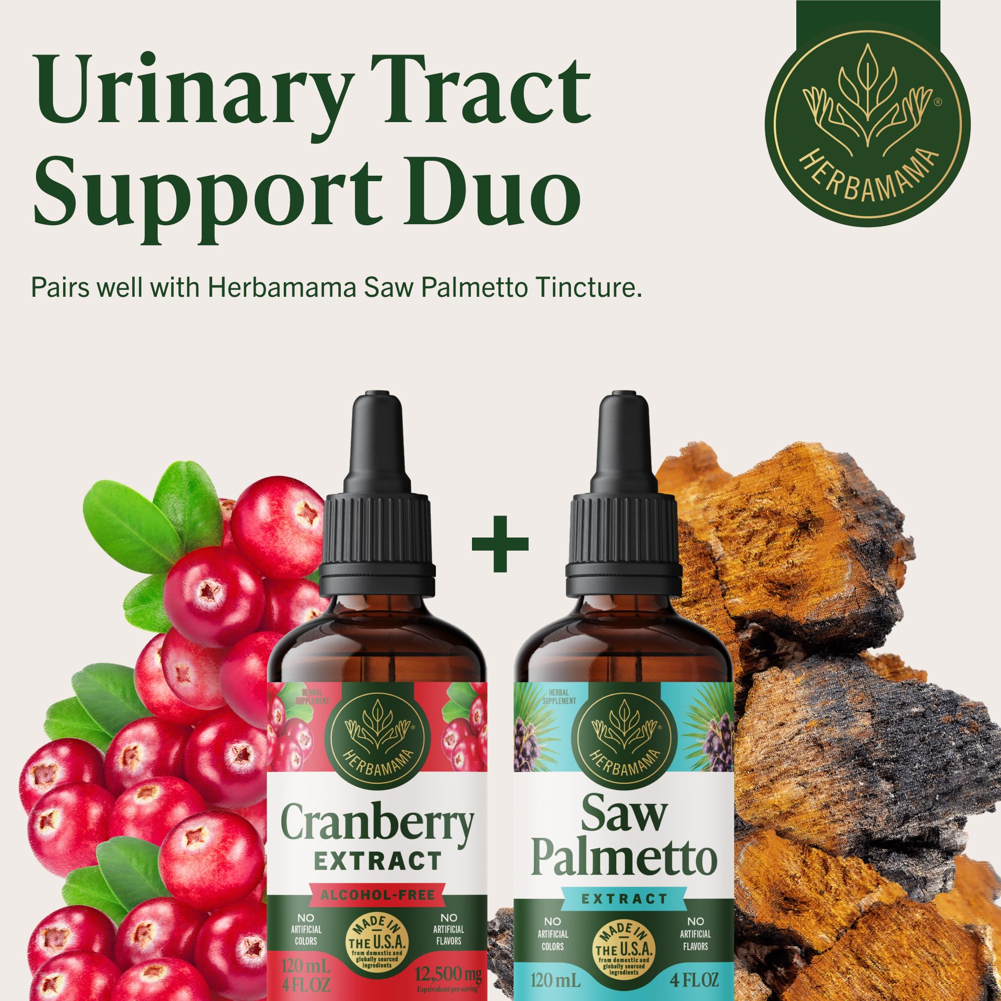 Herbamama Cranberry tincture in a cozy kitchen scene suggests daily wellness.