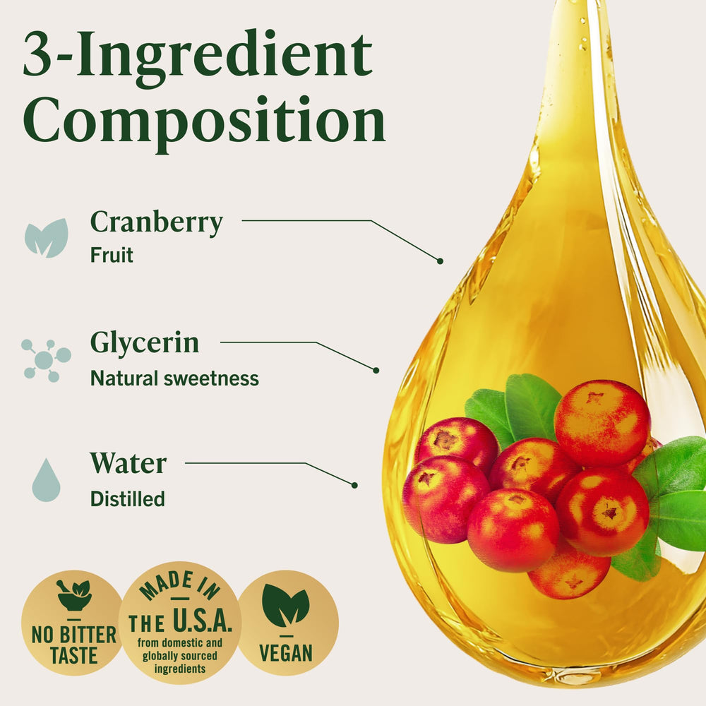 Herbamama Cranberry tincture label close-up noting vegan, non-GMO ingredients.