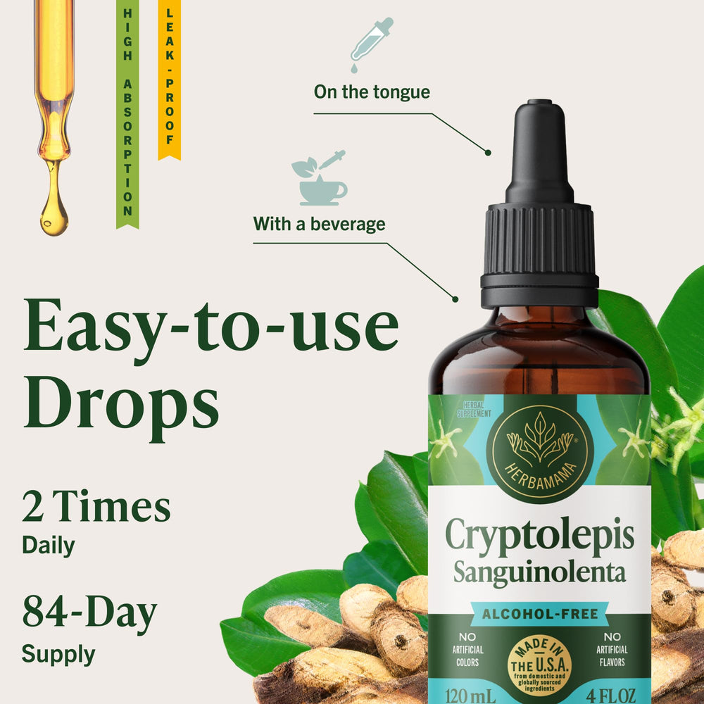 Three-ingredient Cryptolepis tincture: cryptolepis root, glycerin, water