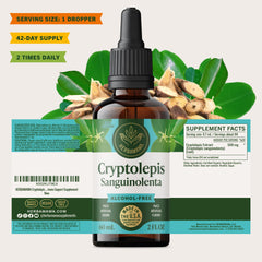 Tincture beside water to suggest sugar-free option.