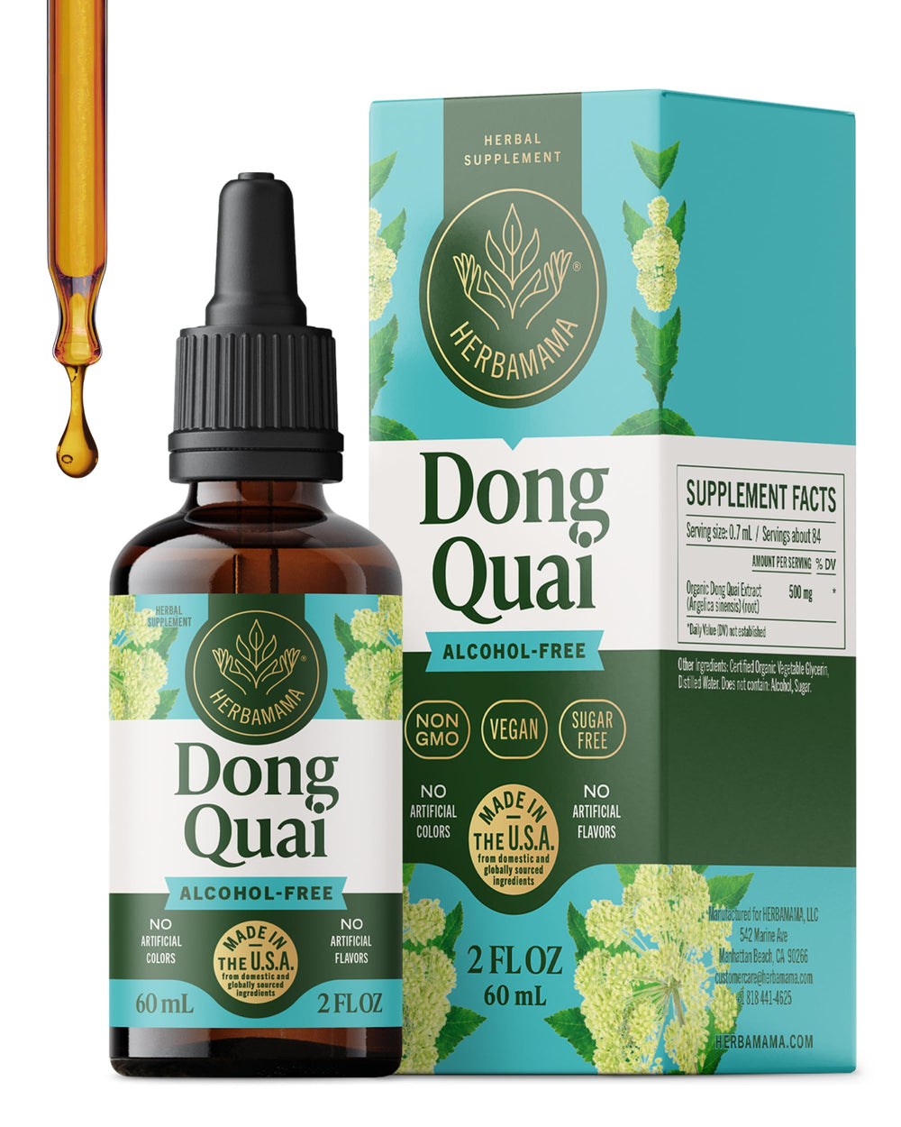 HERBAMAMA Dong Quai drops support women's mood and calm.