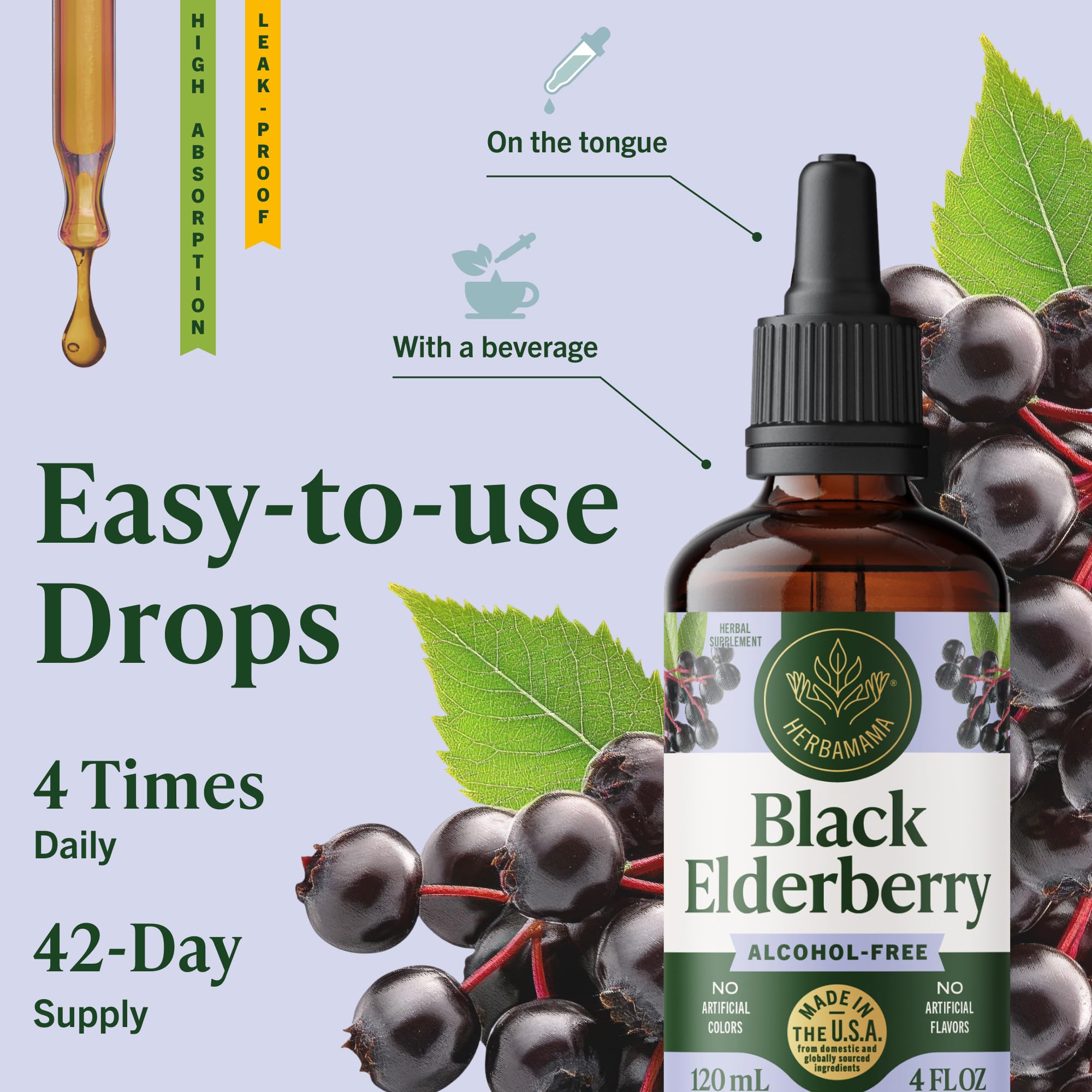 Label highlights alcohol-free and vegan formulation.