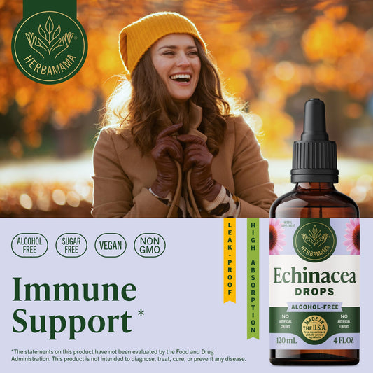 Close-up of Herbamama Echinacea tincture dropper for precise dosing